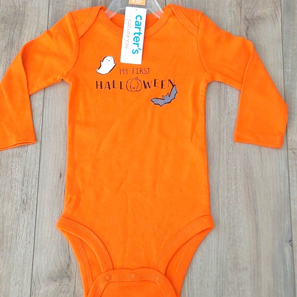 Carter's Orange Long Sleeve Onesie 'My First Halloween'